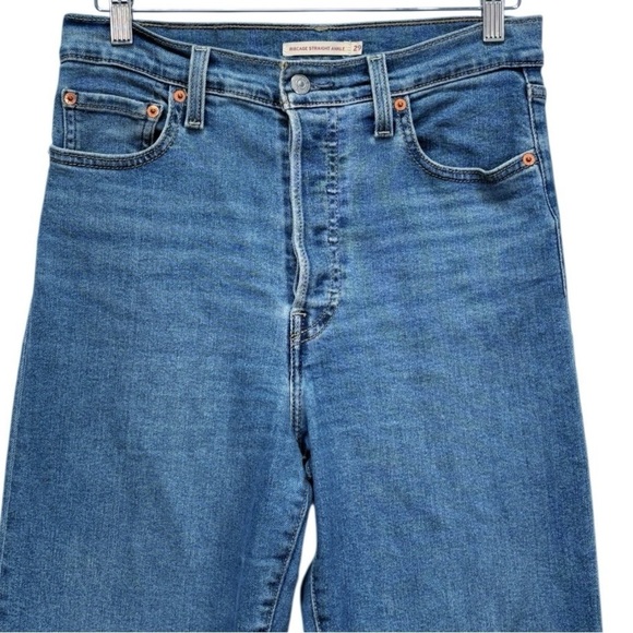 Levi's Ribcage High Rise Straight Ankle Jeans Size 29 - Picture 3 of 8